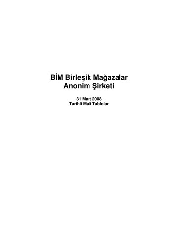 Thumbnail BİM Birleşik Mağazalar Quarterly Report 2008-q1