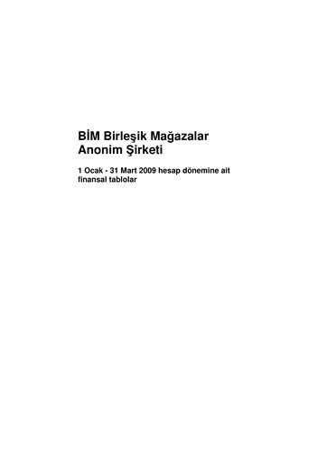 Thumbnail BİM Birleşik Mağazalar Quarterly Report 2009-q1