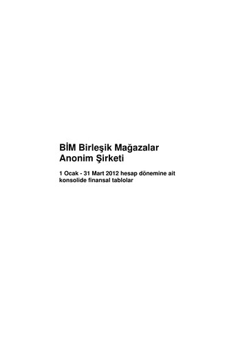 Thumbnail BİM Birleşik Mağazalar Quarterly Report 2012-q1