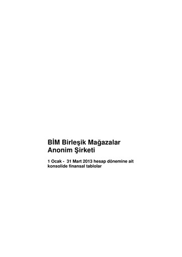 Thumbnail BİM Birleşik Mağazalar Quarterly Report 2013-q1