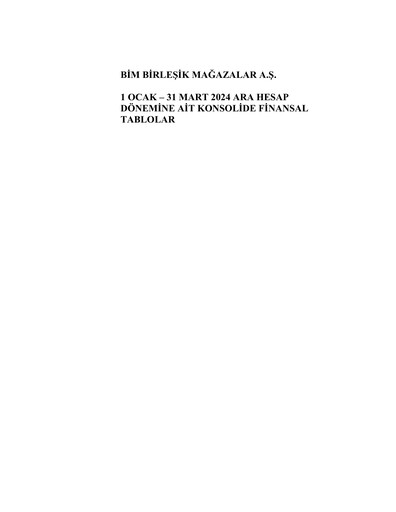 Thumbnail BİM Birleşik Mağazalar Quarterly Report 2024-q1