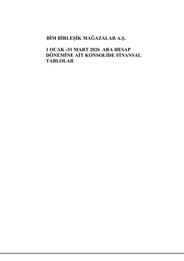 Thumbnail BİM Birleşik Mağazalar Quarterly Report 2026-q1