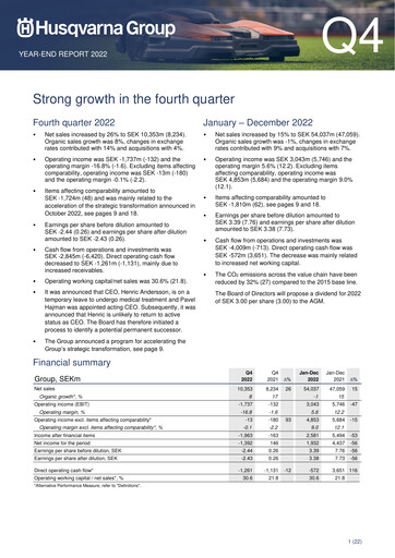 Thumbnail Husqvarna Quarterly Report 2022-q4