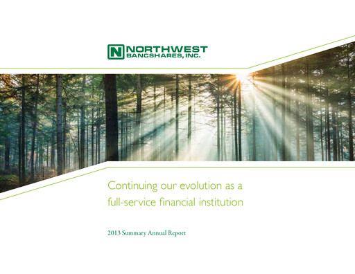Thumbnail Northwest Bancshares
 Annual Report 2013