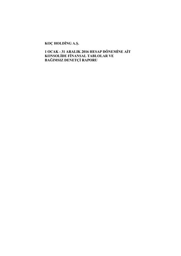 Thumbnail Koç Holding
 Financial Statement 2016