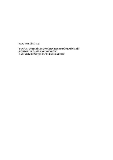 Thumbnail Koç Holding
 Half-year Report 2007-h1