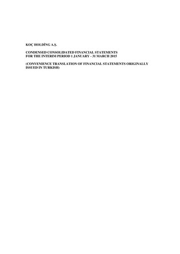 Thumbnail Koç Holding
 Quarterly Report 2015-q1