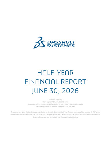 Thumbnail Dassault Systèmes Half-year Report 2026-h1