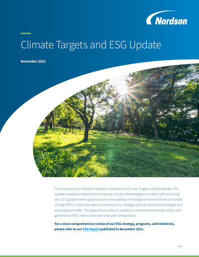 Thumbnail Nordson ESG Report 2022