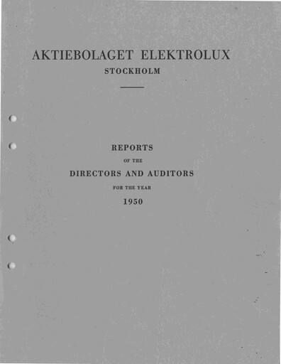 Thumbnail Electrolux Annual Report 1950