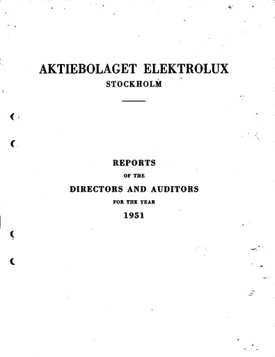 Thumbnail Electrolux Annual Report 1951