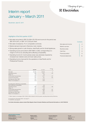 Thumbnail Electrolux Quarterly Report 2011-q1