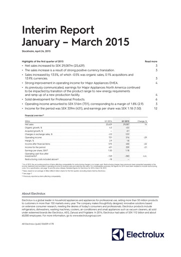 Thumbnail Electrolux Quarterly Report 2015-q1