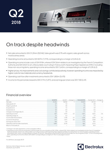 Thumbnail Electrolux Quarterly Report 2018-q2
