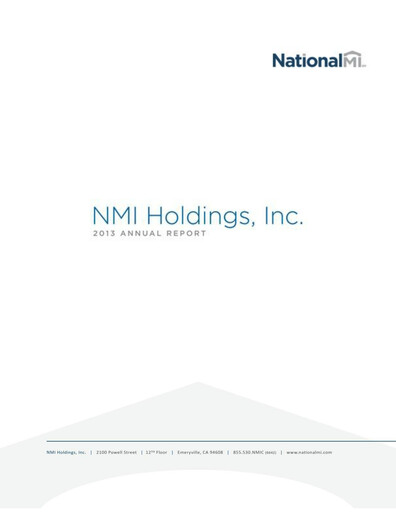 Thumbnail NMI Holdings
 Annual Report 2013
