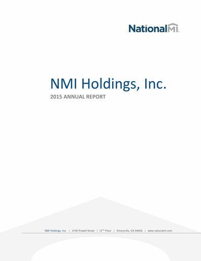 Thumbnail NMI Holdings
 Annual Report 2015