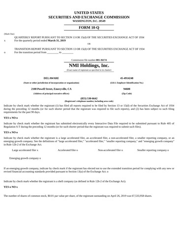 Thumbnail NMI Holdings
 Quarterly Report 2019-q1