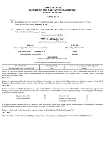 Thumbnail NMI Holdings
 Quarterly Report 2019-q3