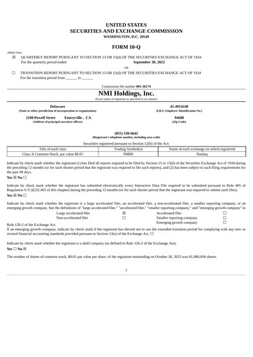Thumbnail NMI Holdings
 Quarterly Report 2023-q3