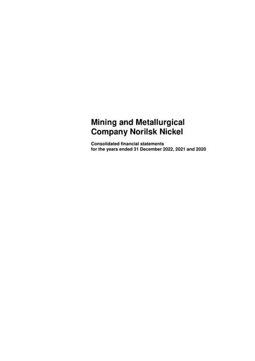 Thumbnail Nornickel Financial Statement 2022