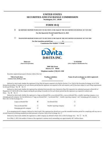 Thumbnail DaVita Quarterly Report 2023-q1
