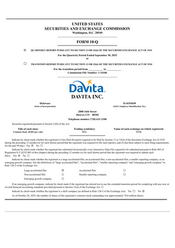 Thumbnail DaVita Quarterly Report 2025-q3