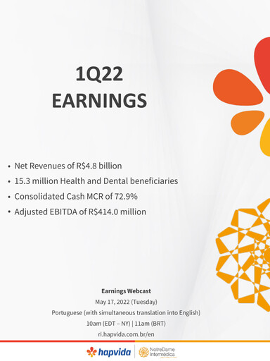 Miniature Hapvida Rapport trimestriel 2022-q1