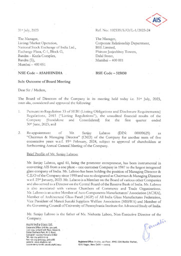 Thumbnail Asahi India Glass Quarterly Report 2023-q1