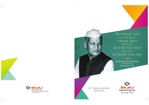 Thumbnail Bajaj Electricals
 Annual Report 2014-2015