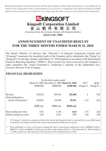 Thumbnail Kingsoft Quarterly Report 2010-q1