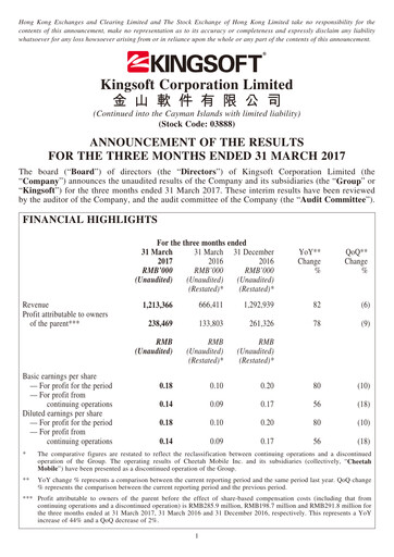 Thumbnail Kingsoft Quarterly Report 2017-q1
