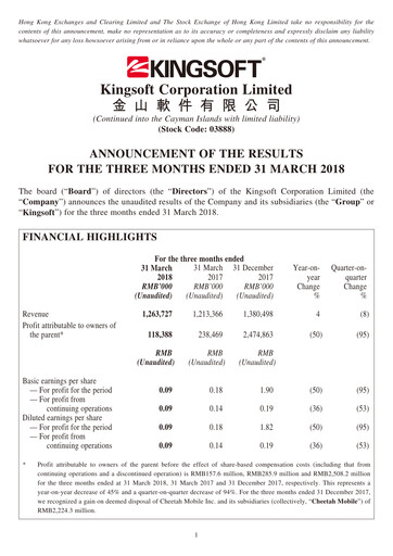 Thumbnail Kingsoft Quarterly Report 2018-q1