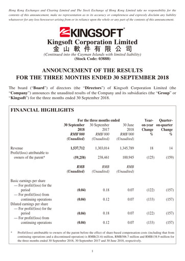 Thumbnail Kingsoft Quarterly Report 2018-q3