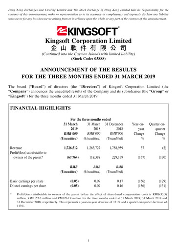 Thumbnail Kingsoft Quarterly Report 2019-q1