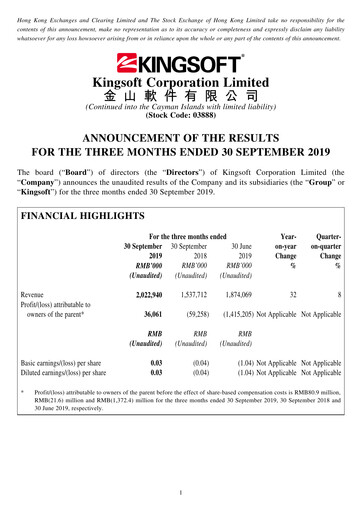 Thumbnail Kingsoft Quarterly Report 2019-q3