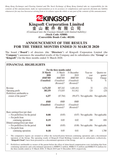 Thumbnail Kingsoft Quarterly Report 2020-q1