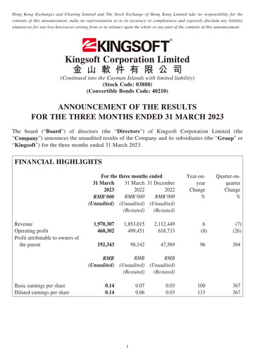 Thumbnail Kingsoft Quarterly Report 2023-q1