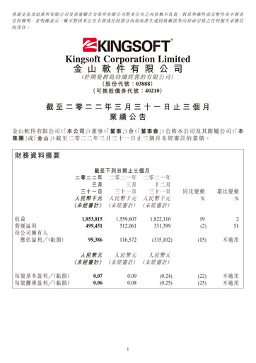 Thumbnail Kingsoft Quarterly Report 2022-q1