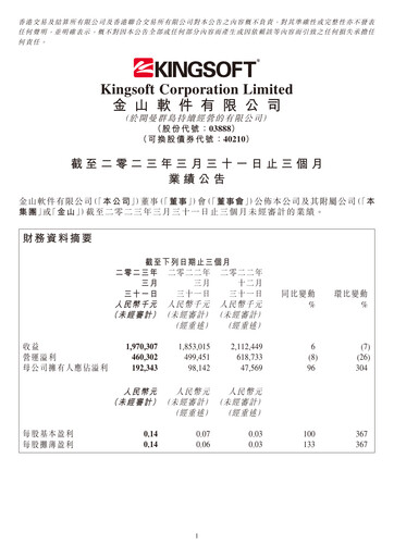 Thumbnail Kingsoft Quarterly Report 2023-q1