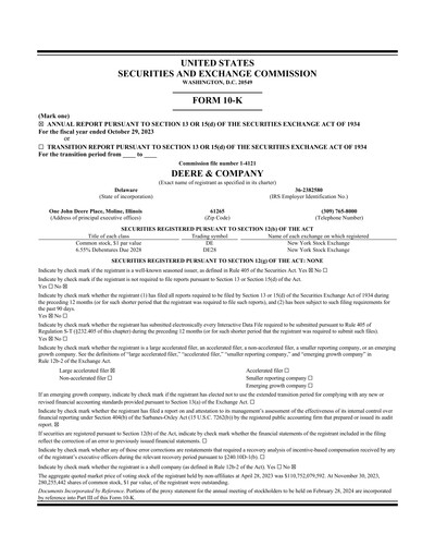 Thumbnail Deere & Company (John Deere) Annual Report 2023