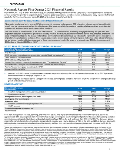 Thumbnail Newmark Quarterly Report 2024-q1