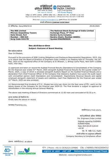 Thumbnail Engineers India
 Financial Report 2024-2025