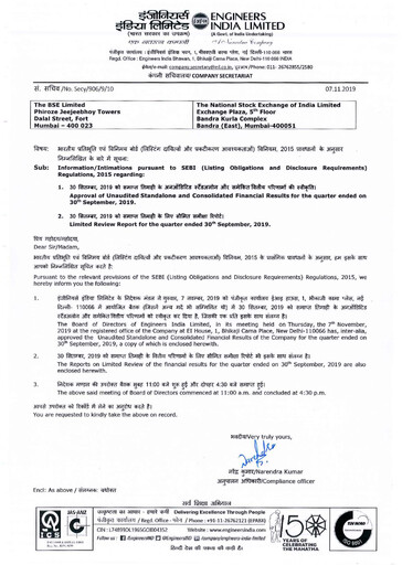 Thumbnail Engineers India
 Quarterly Report 2019-q2