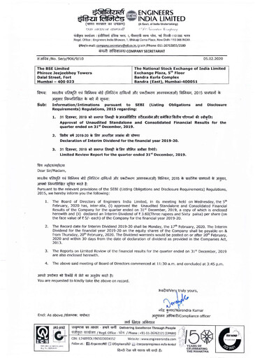 Thumbnail Engineers India
 Quarterly Report 2019-q3