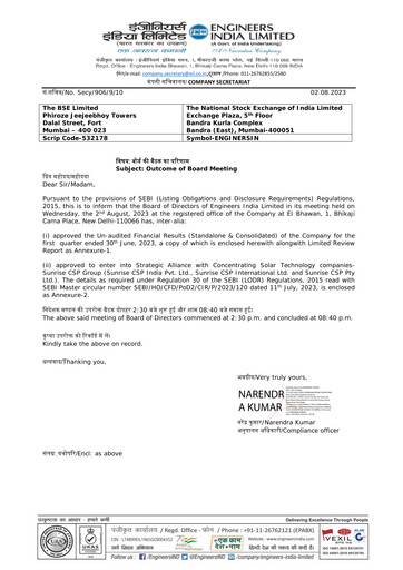 Thumbnail Engineers India
 Quarterly Report 2023-q1