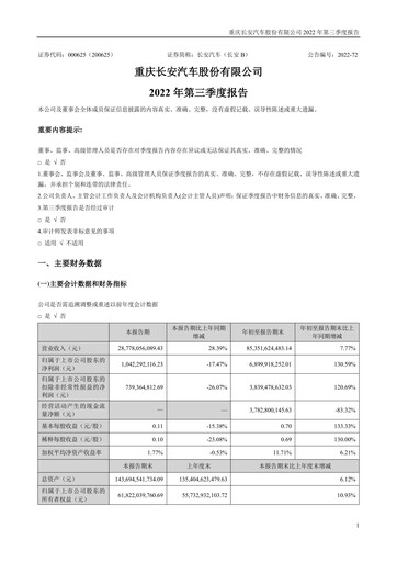 Vorschaubild Chongqing Changan Quartalsbericht 2022-q3