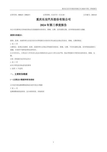 Vorschaubild Chongqing Changan Quartalsbericht 2024-q3