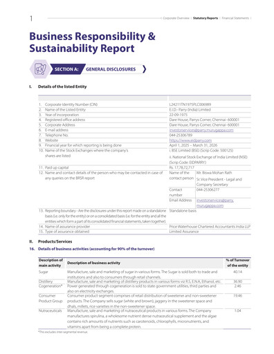 Thumbnail East India Distilleries Parry ESG Report 2025-2026