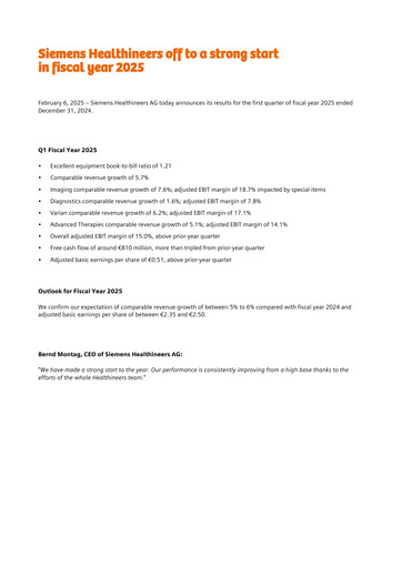 Thumbnail Siemens Healthineers Financial Statement 2025-q1