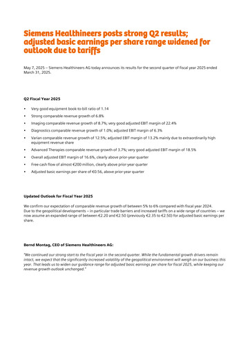 Thumbnail Siemens Healthineers Financial Statement 2025-q2